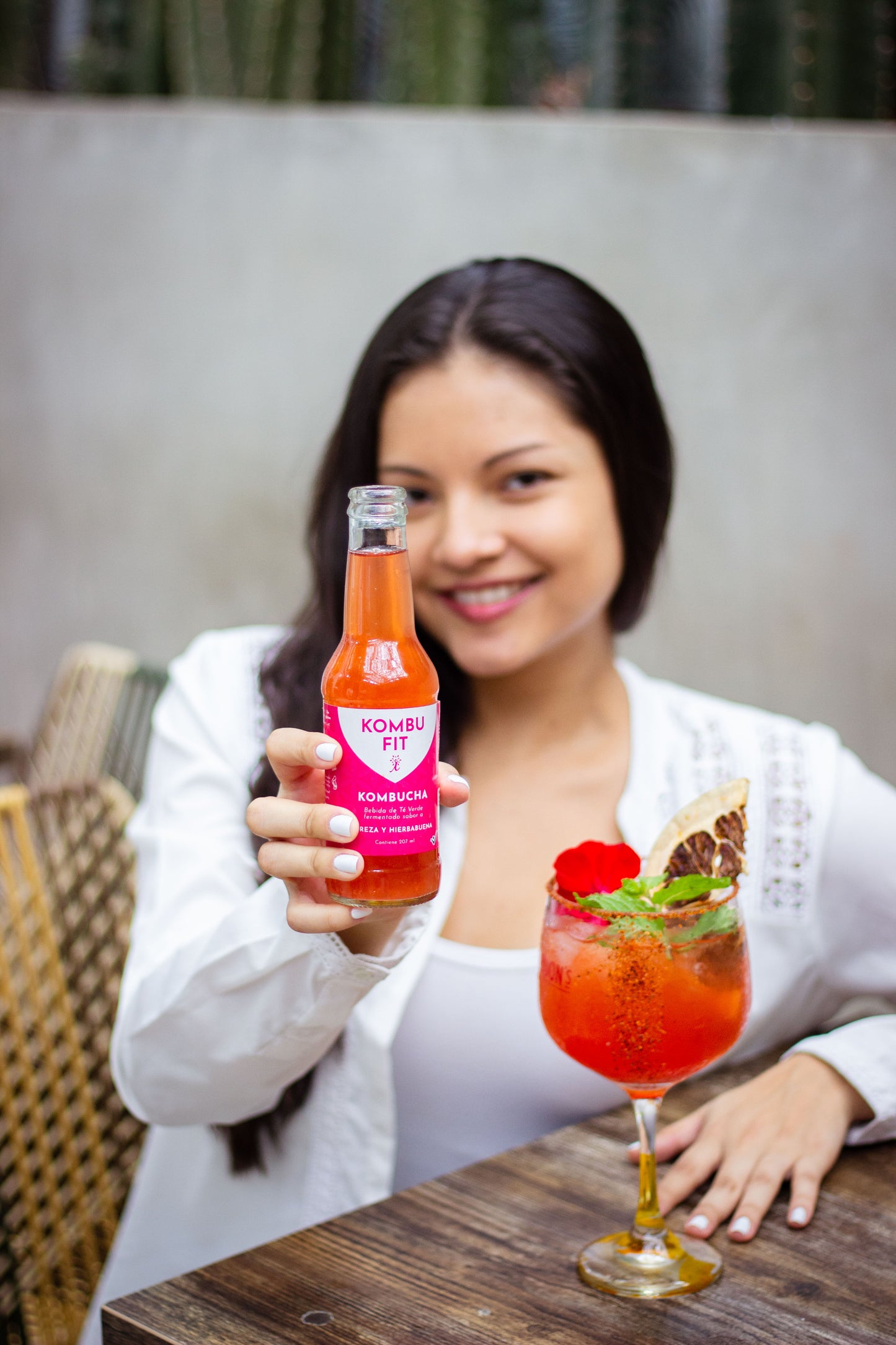 Kombucha Cereza, hierbabuena