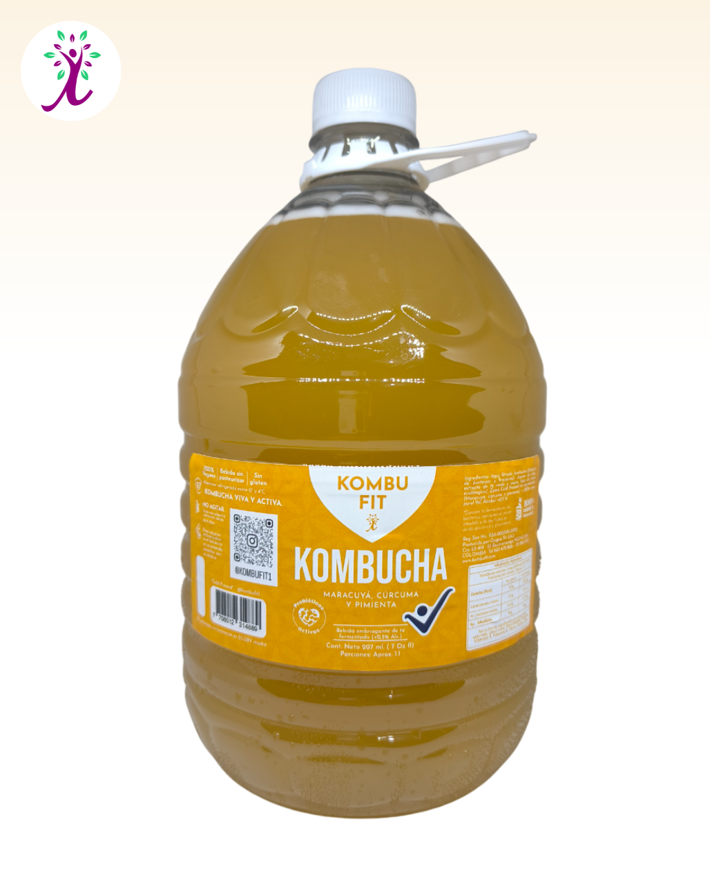 Kombucha Maracuyá, cúrcuma y pimienta