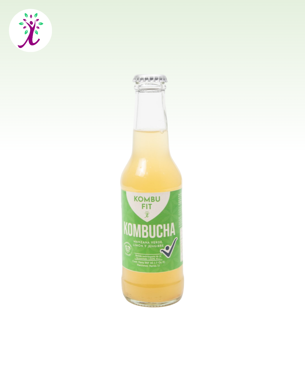Kombucha manzana verde, limón, jengibre