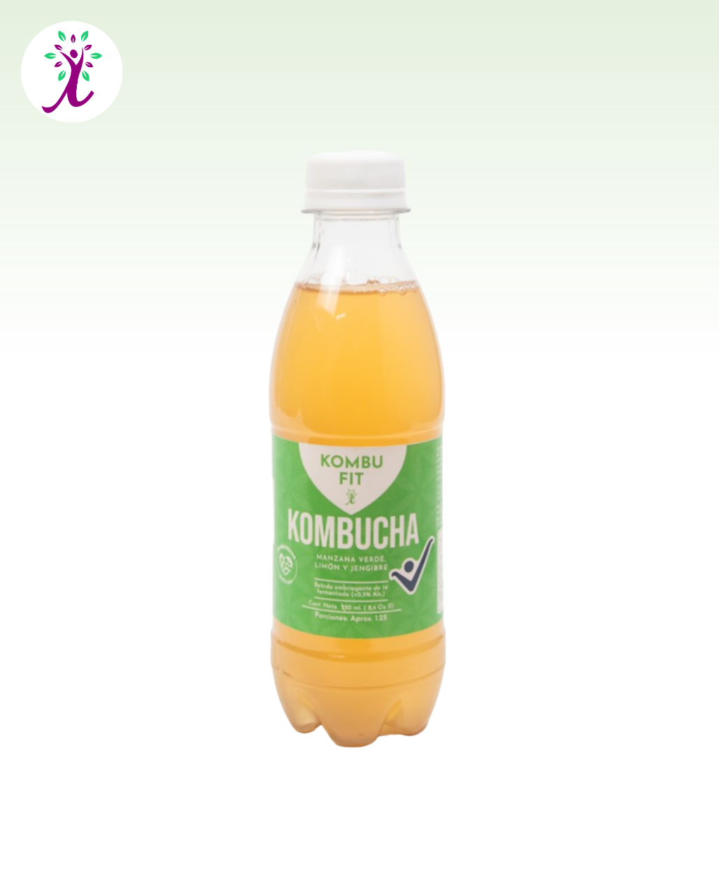 Kombucha manzana verde, limón, jengibre