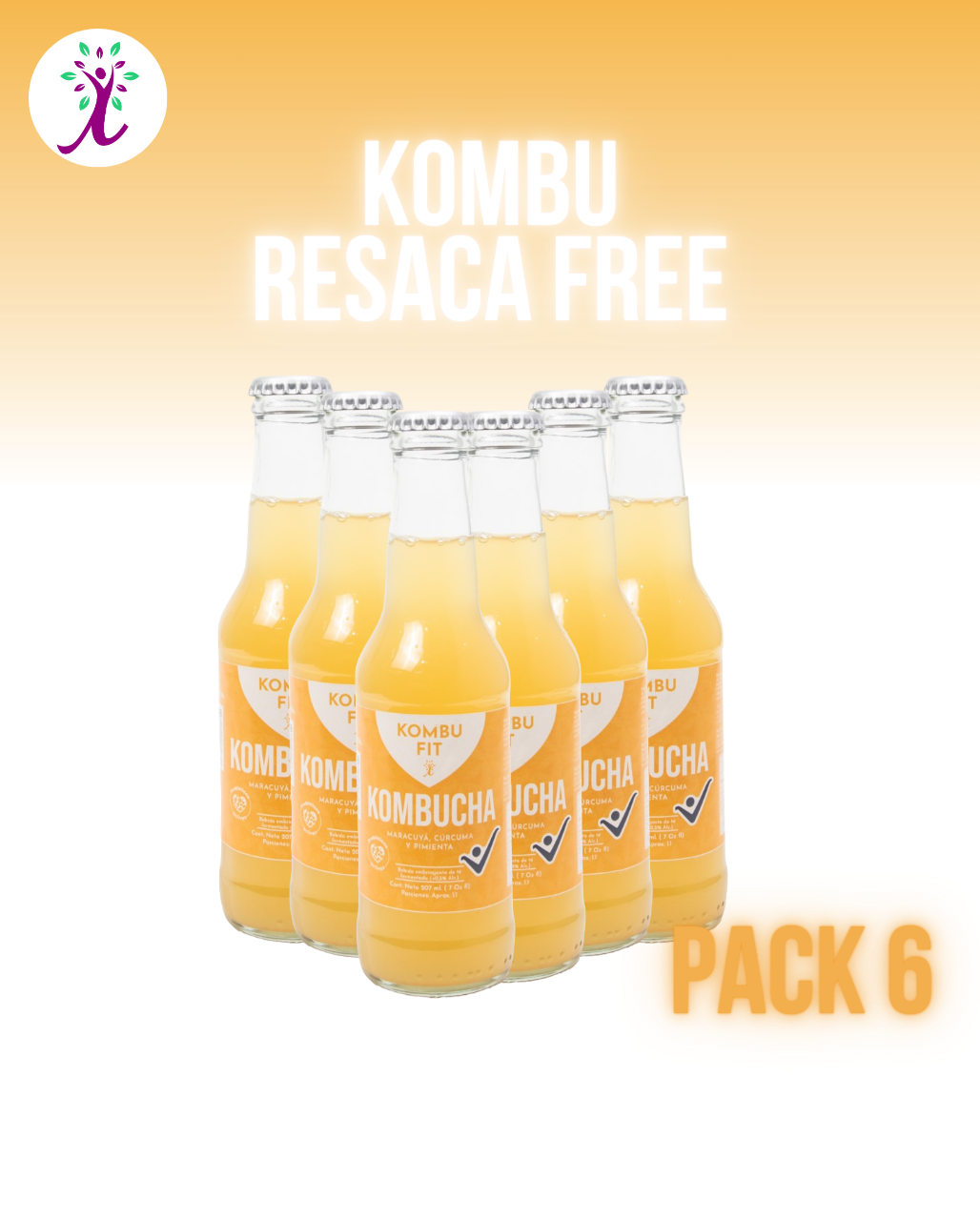 Pack Kombucha maracuyá, cúrcuma y pimienta