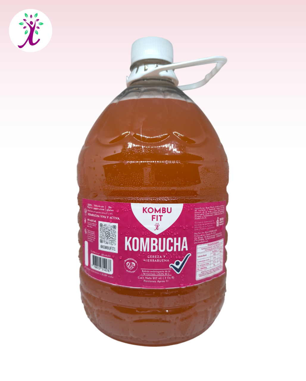 Kombucha Cereza, hierbabuena
