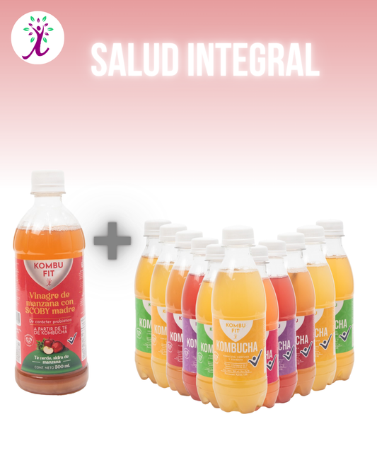 Vinagre Kombu Fit Té verde  + Pack  Kombucha sabores surtidos