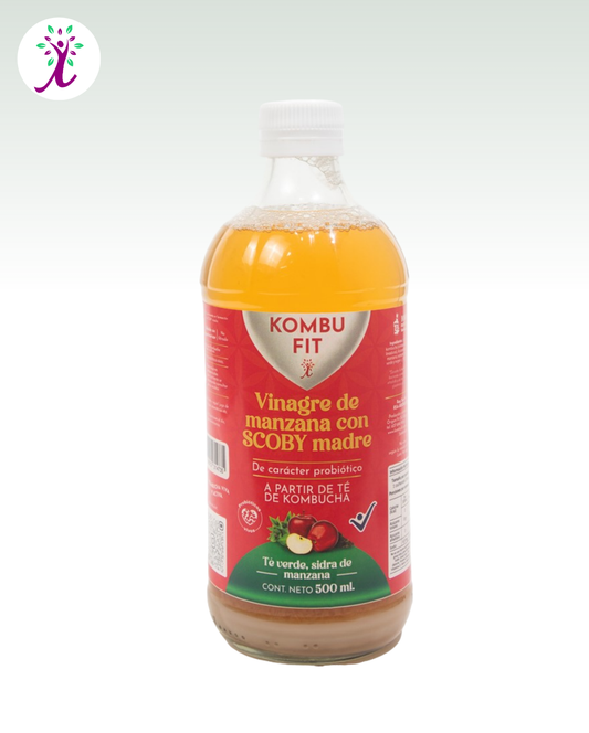 Vinagre de sidra de manzana con SCOBY madre y Té verde
