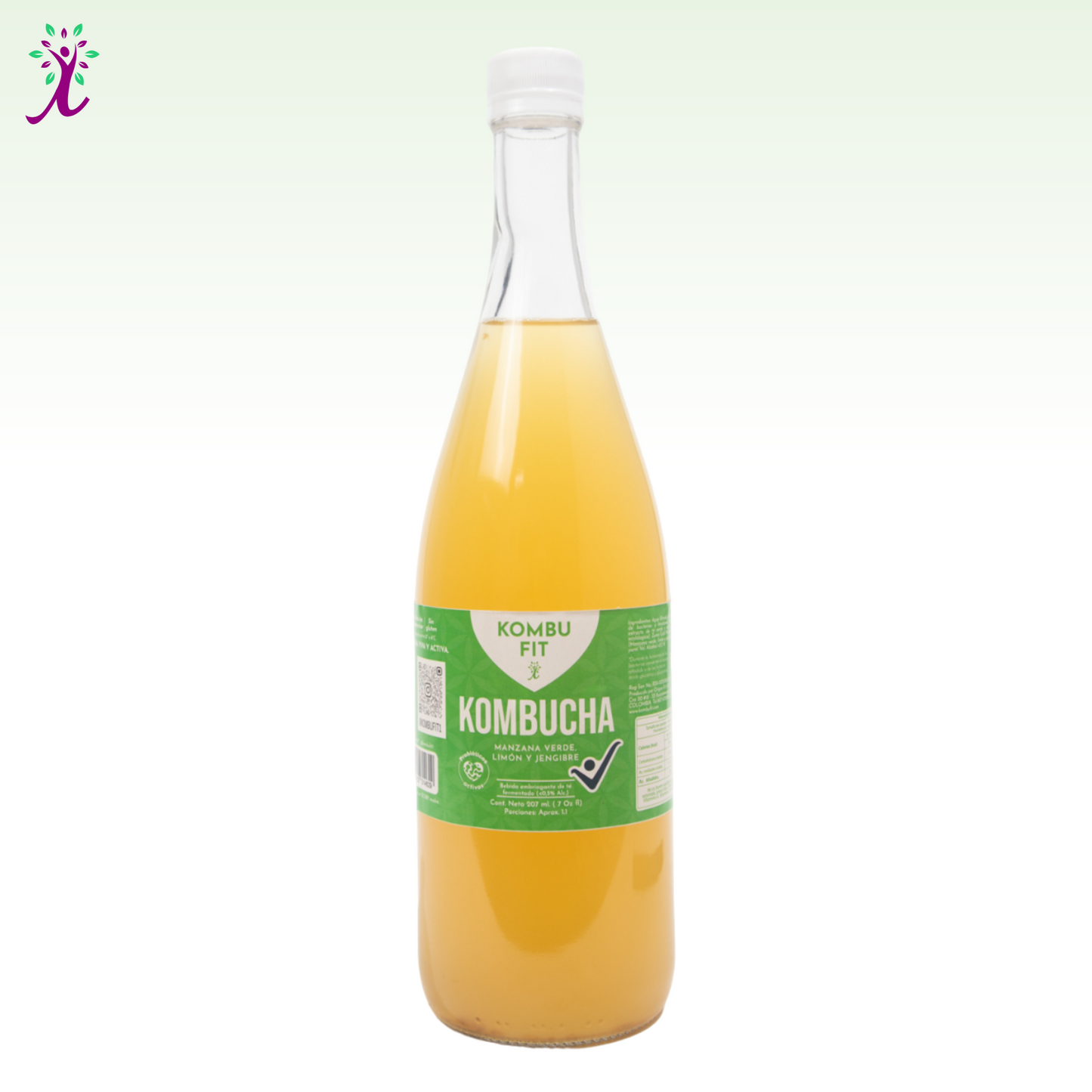 Kombucha  manzana verde, limón, jengibre