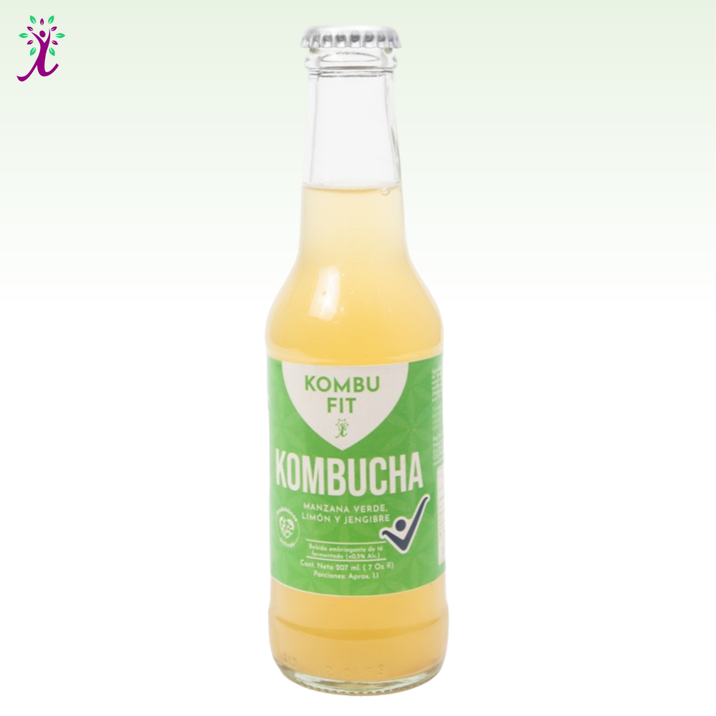 Kombucha  manzana verde, limón, jengibre