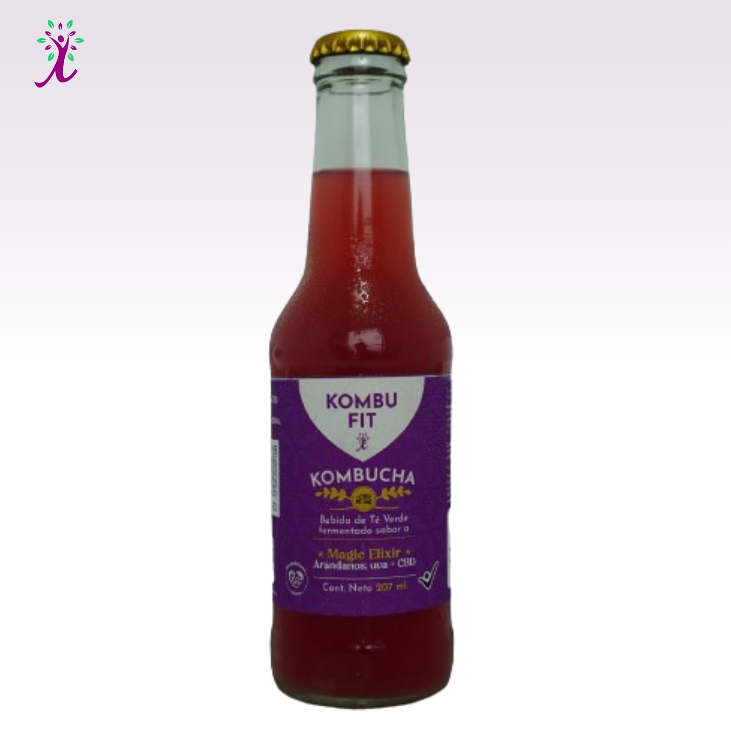 kombucha con extracto de cañamo de uva y  arándanos