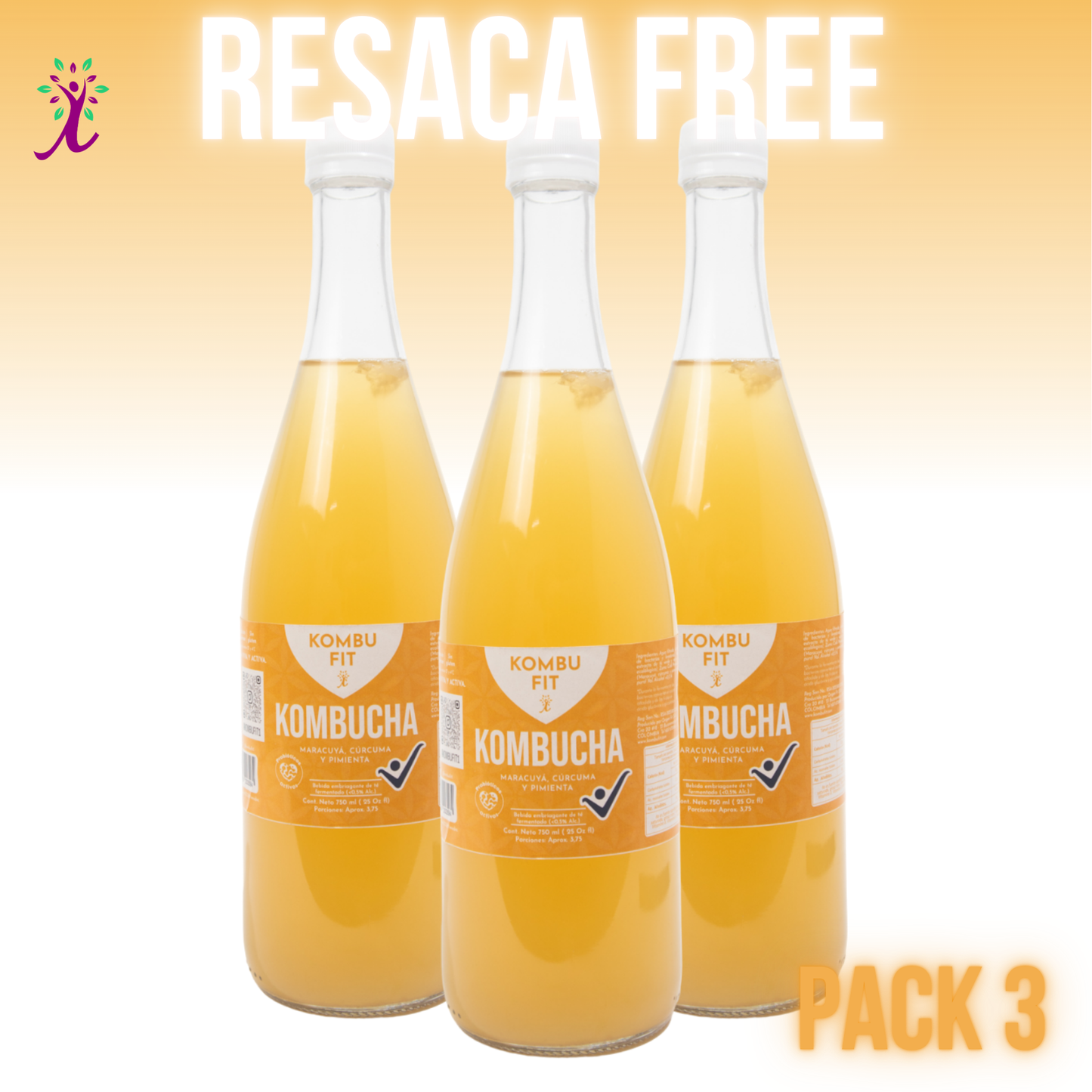 Kombucha maracuyá, cúrcuma y pimienta
