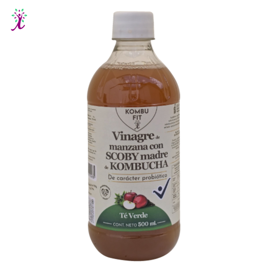 Vinagre de sidra de manzana con SCOBY madre y Té verde